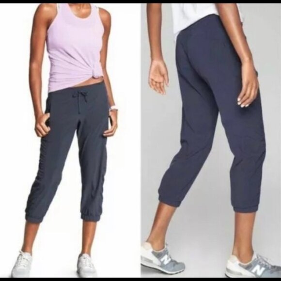 Athleta La Viva Stretch Activewear Capri Jogger Pant Blue 8 REI - Picture 5 of 16